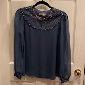 Tory Burch silk top with beaded detail